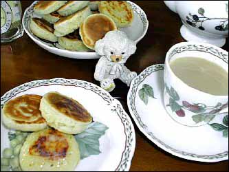 Crumpets and hot tea.....