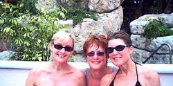 Pam, Lynn and Ann  make the pool even more inviting.